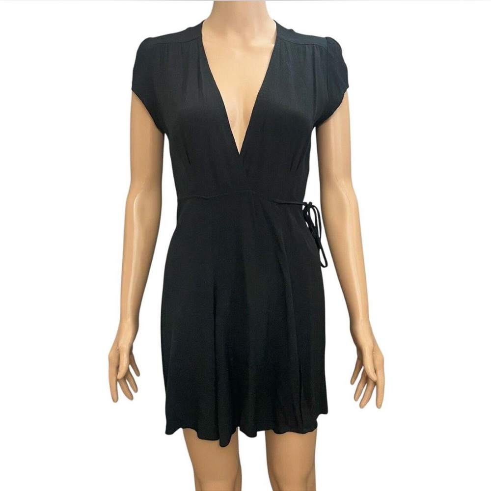 Reformation Elegant Black Wrap Dress Sz 2